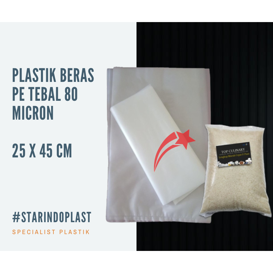 KANTONG PLASTIK PE BERAS UKURAN 5KG 3KG 10KG POLOS BERAT PER PACK STARPLAST SUPER TEBAL