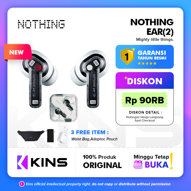 Nothing Ear 2 TWS / Nothing Ear (2) - Garansi Resmi TAM 1 Tahun