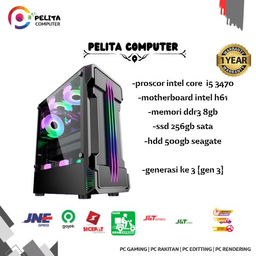 Rakitan Core i5 3470 16GB DDR3 SSD 256 GB MURAH MANTUL Garansi 1Tahun pc rakitan intel computer office sekolah