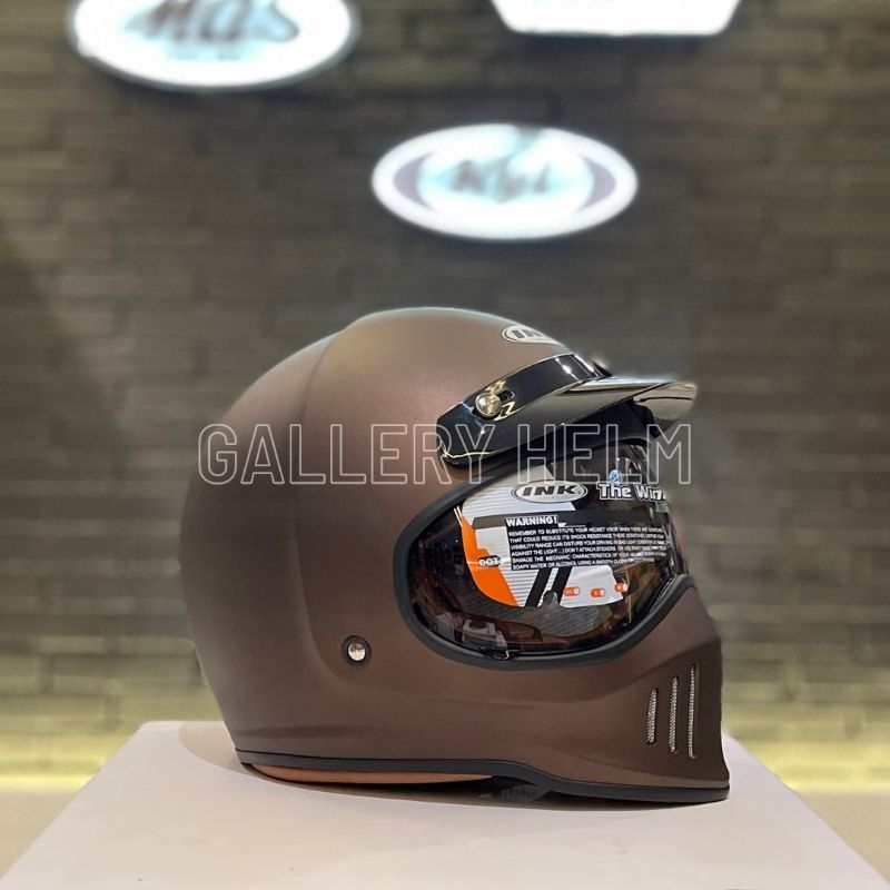 INK Trooper SOLID Matt Dark Brown / INK Trooper SOLID Brown Matt / helm ink / helm full face  / 100%