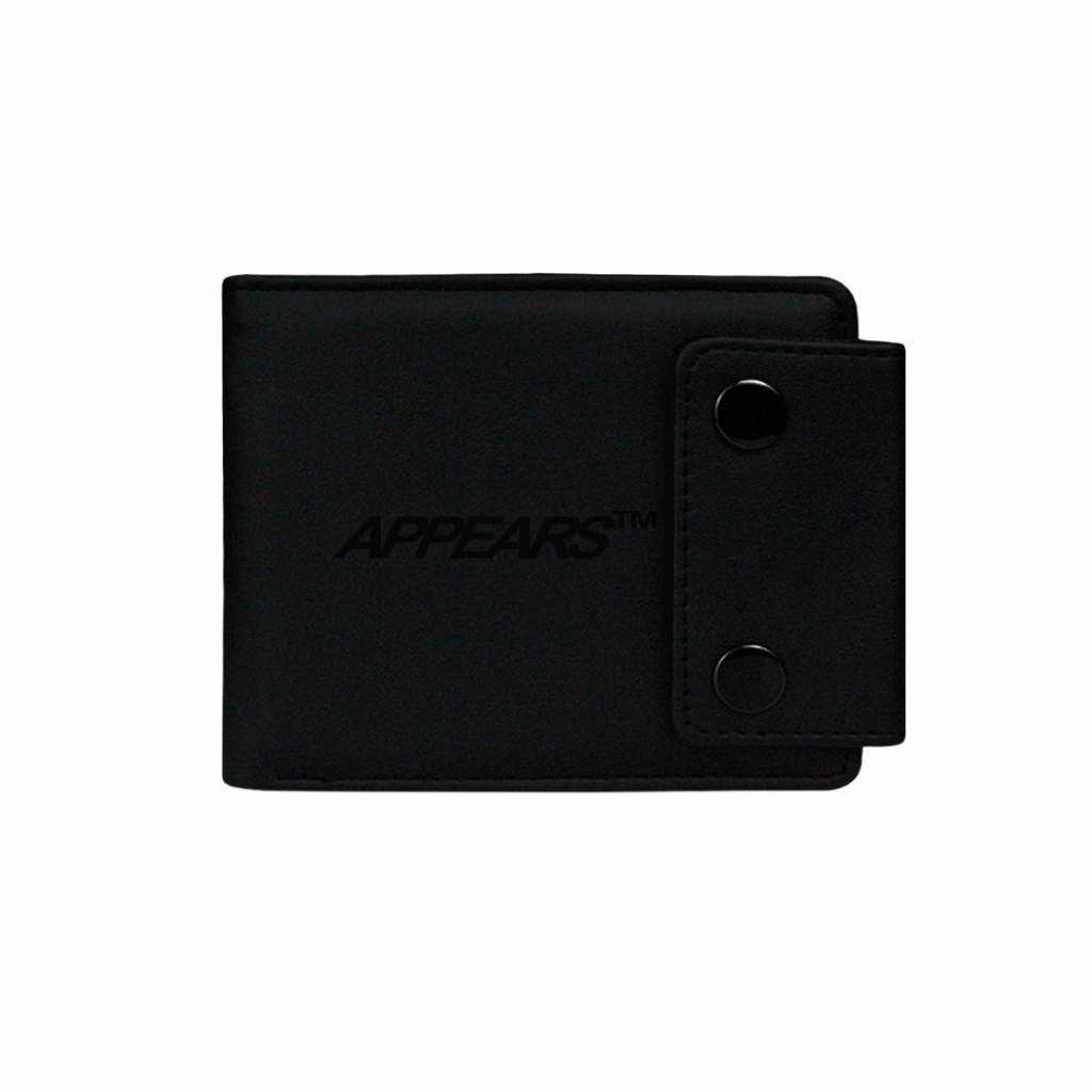 Appearstm - (Button X Full Black) | Wallet | Dompet | Dompet Lipat | Dompet Pria Wanita