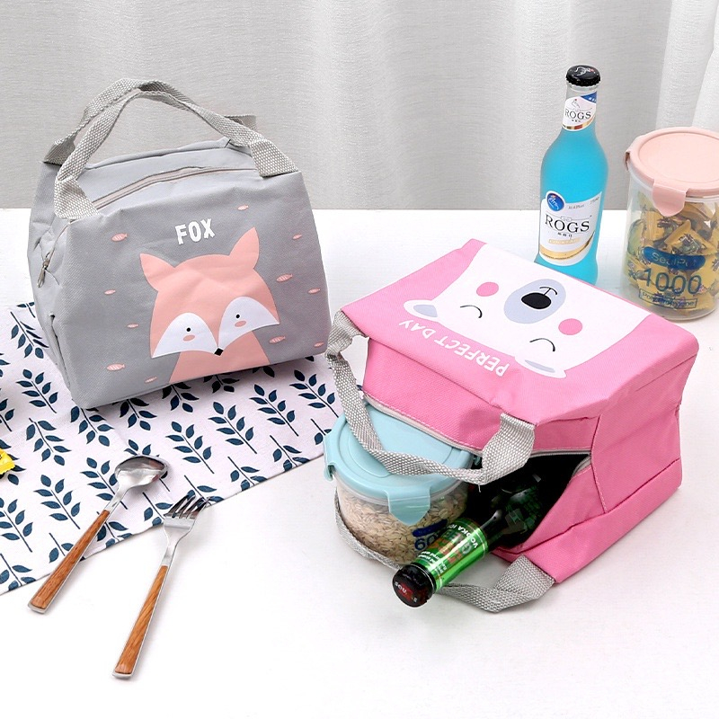 as Bekal Makanan Kartun Karakter / Lunch Cooler Bag Asi / Tas Tahan Panas Piknik / Tote Bag Karakter / Tas Bekal Makan Karakter Lucu