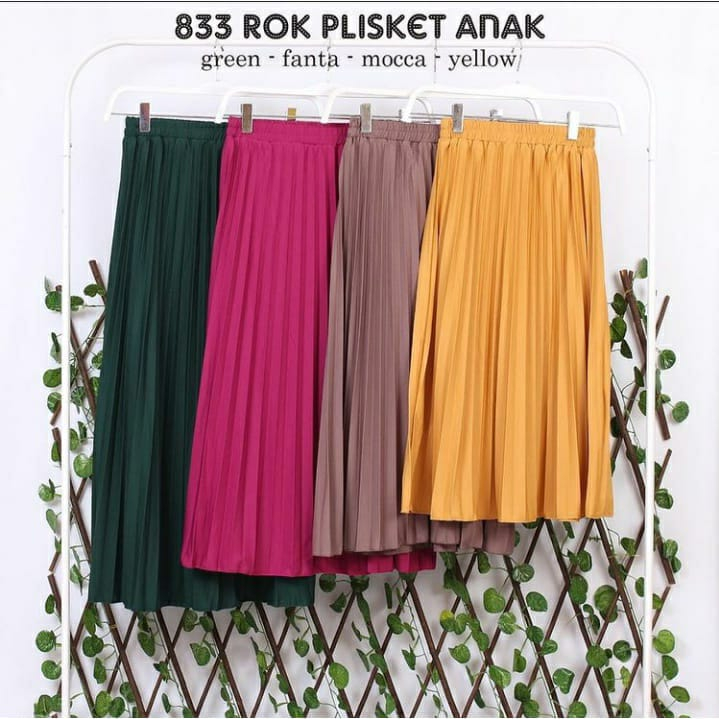 Rok Plisket Putih Anak Perempuan Usia 6-16 Tahun / Rok Plisket Putih / Rok Plisket Hitam / Rok Plisk