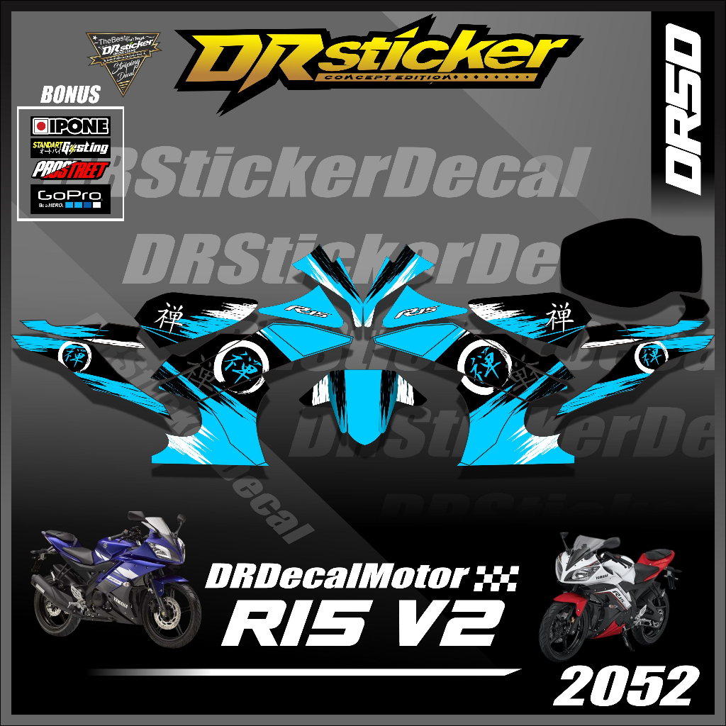 decal skotlet Fullbody aksesoris Motor R15 V2 Desain hayabusa