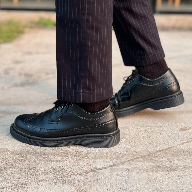 Sepatu Formal Casual Wingtip Black Pantopel Kerja Kantor Kuliah Santai Oxford Original - Dylan Men