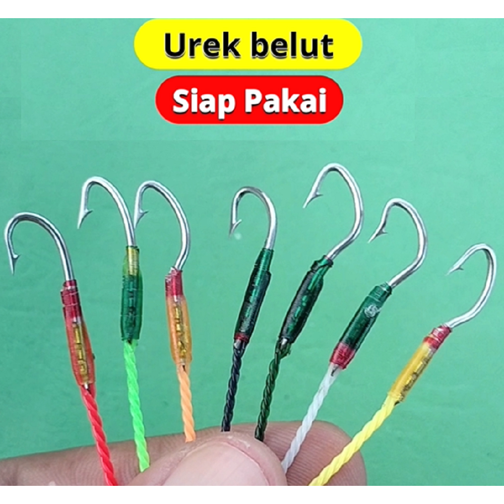 5 Buah Pancing Belut Siap Pakai Tali 2 Lapis Kail Baja Putih Pancing belut sawah urek belut urek bel