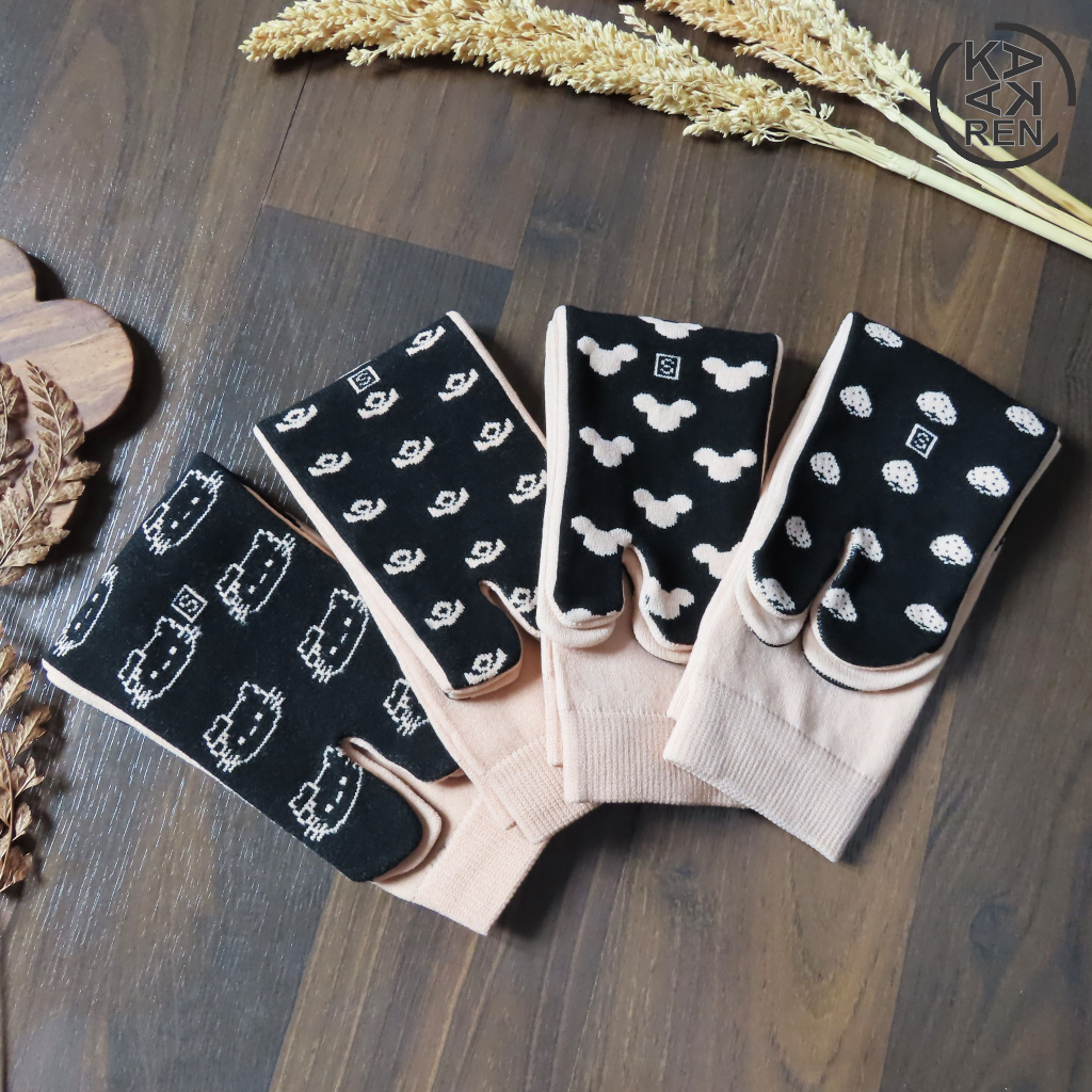 Kakaren Kaos Kaki Jempol Muslimah Telapak Hitam Motif Size S