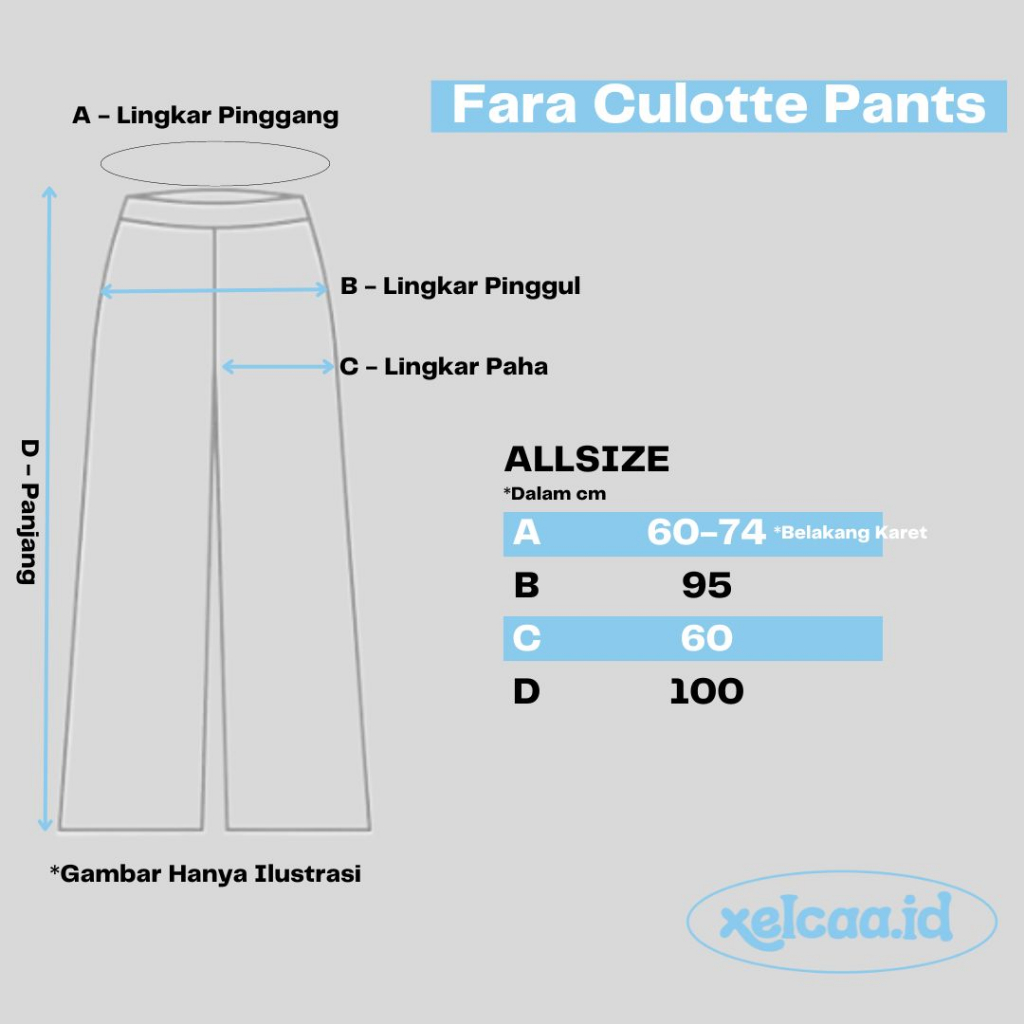 Fara Culotte | Celana Kulot Korean | Wide Leg Pants | Hijab Formal Kuliah | Xelcaa