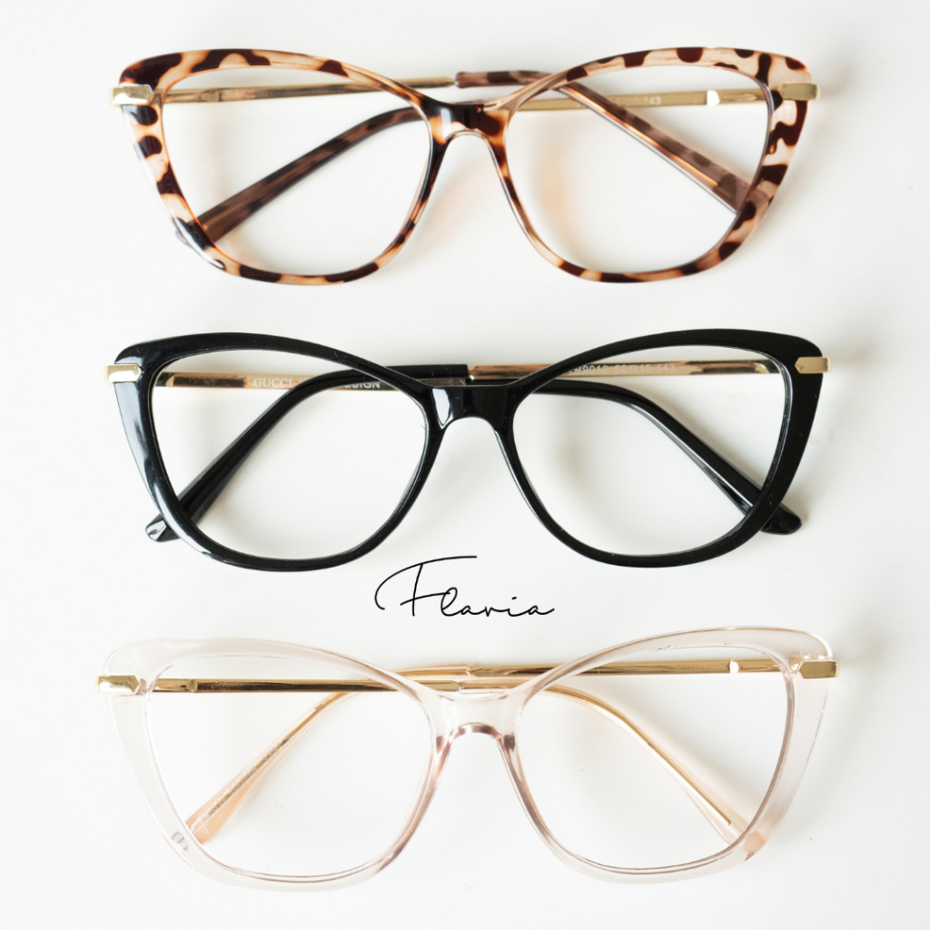 Flavia Eyewear - Kacamata Garcia Square Acetat (custom minus, photochromic, blueray, bluechromic dan photobrown)