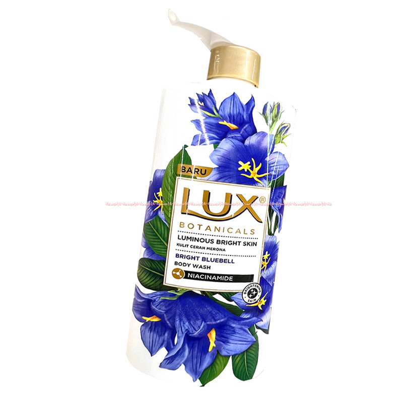 Lux Botanicals Luminous Bright Bluebell Skin 580ml Sabun Mandi Cair Model Pump Kemasan Botol Sabun Lux