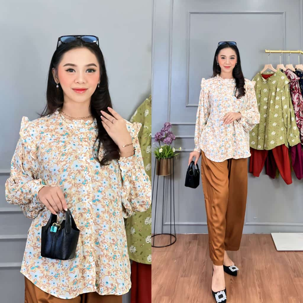 Larisa set byCeline/oneset Lengan panjang/setelan murah/Larisa set