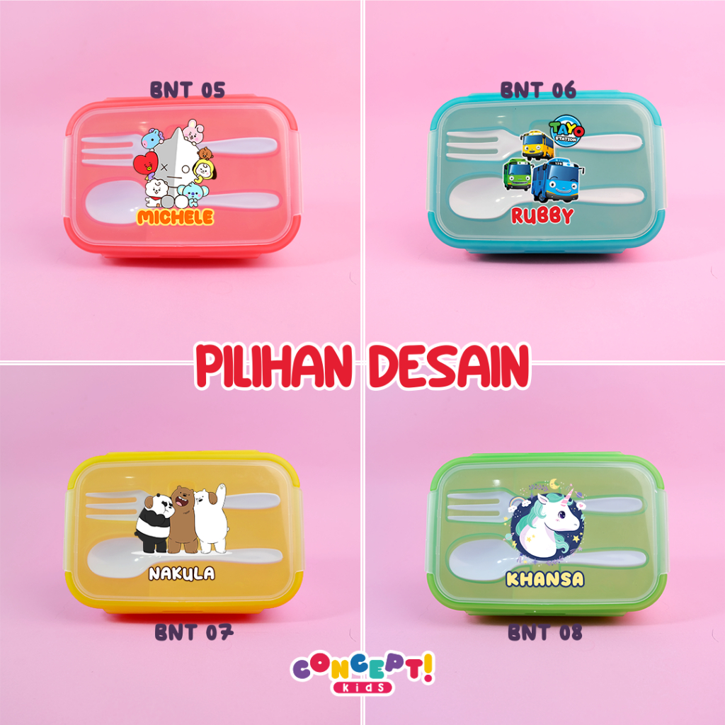 BENTO BOX CUSTOM - TEMPAT MAKAN ANAK LUNCH BOX (BACA DESKRIPSI)