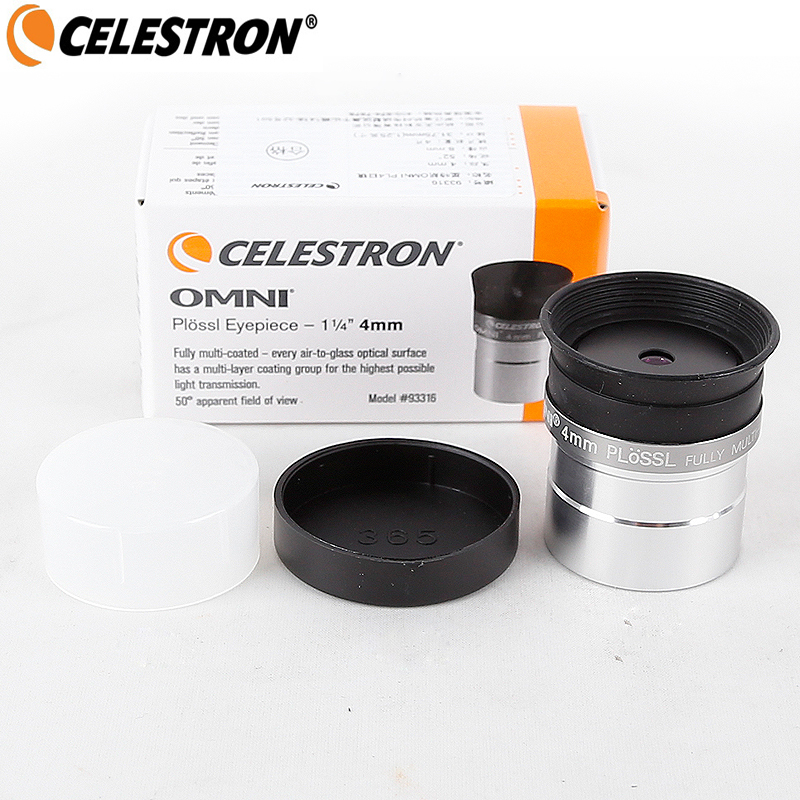 CELESTRON Omni Plossl Lensa Okuler Teleskop Eyepiece 1.25&quot; Wide Angle - 93319 - Silver Black