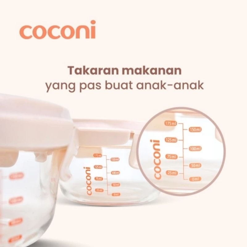 COCONI Wean Bowl Glass Container 240ml 2 Pcs / Wadah MPASI Bayi Anak