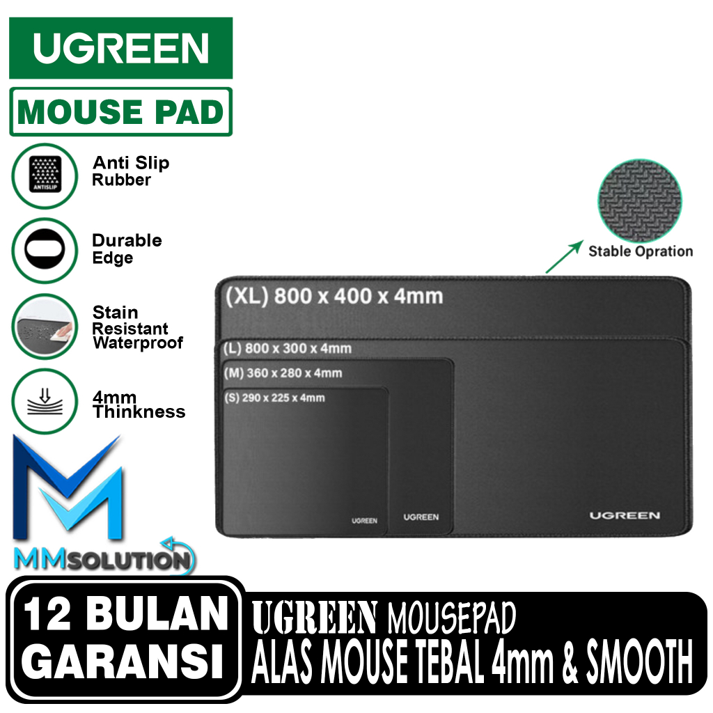 MOUSEPAD Gaming UGREEN Anti Slip PU Leather Waterproof Tebal 4mm - 90564 - M