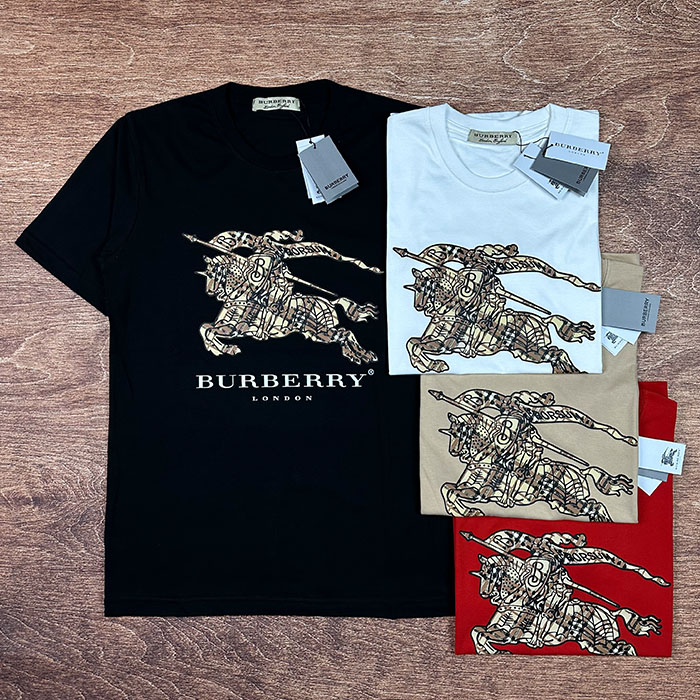 Kaos Burberry Logo Motif T-shirt Katun Cotton Combed 24s