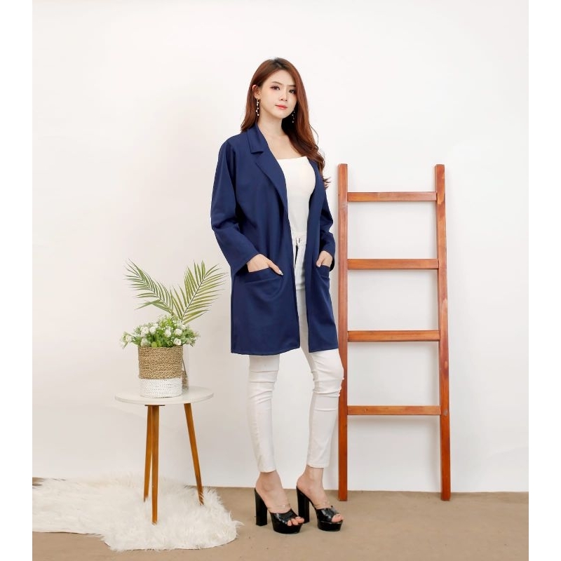 (NEW!!) BLAZER BIGSIZE BLAZER JUMBO ATASAN WANITA BLAZER LONG BLAZER