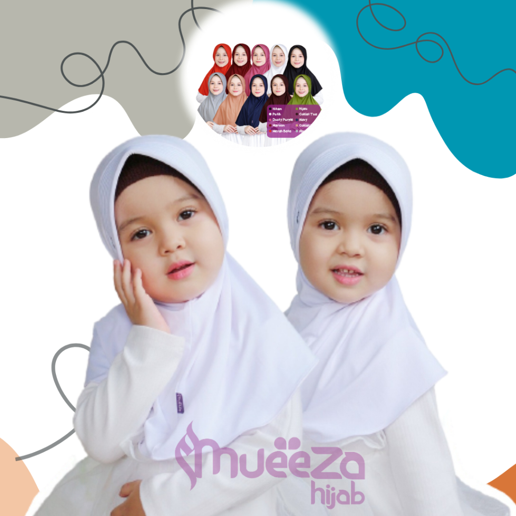 Jilbab Anak TK Umur 3 Tahun Warna Putih Kerudung Instan Jersey Tali Premium