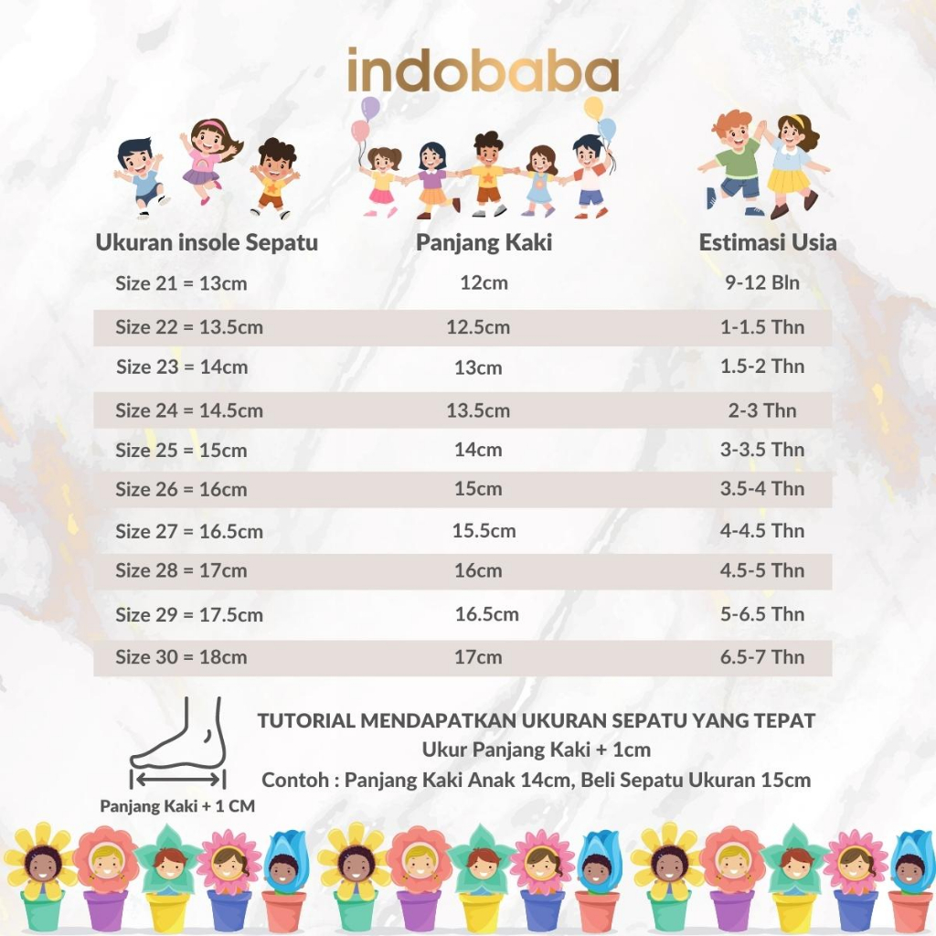 indobaba Sepatu Anak Perempuan Sneakers Anak Import Fashion Usia 1-5 Tahun S163