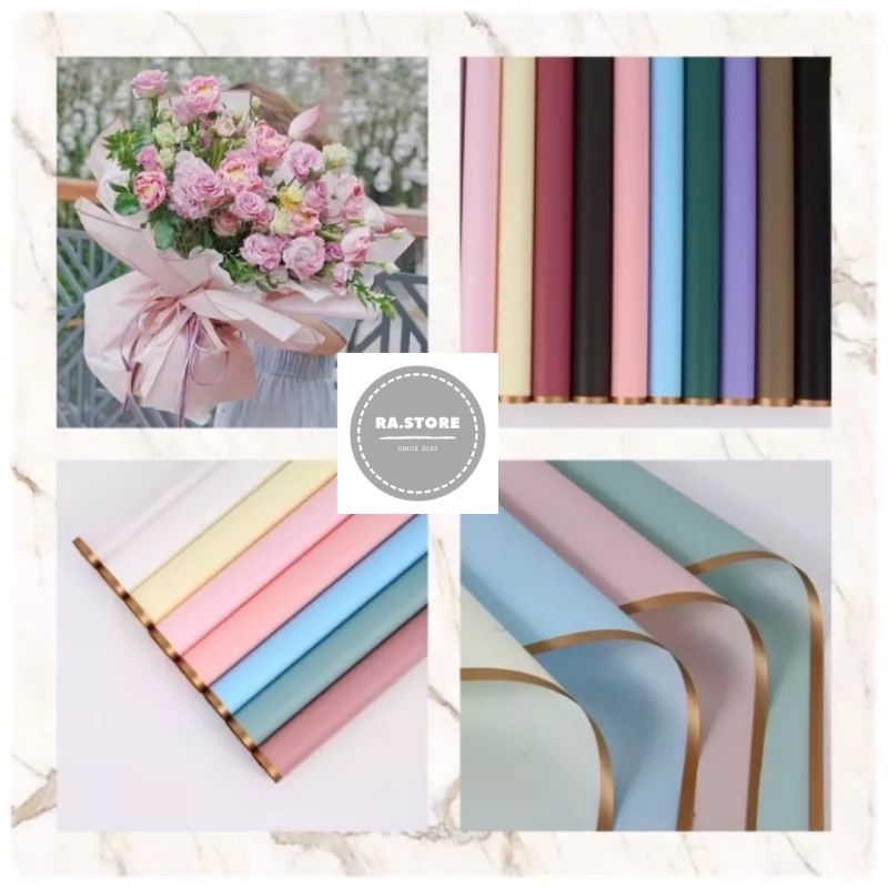 

FLOWER WRAPPING LIS GOLD COLLOR (ECER) TRANSPARENT CELLOPHANE KERTAS
