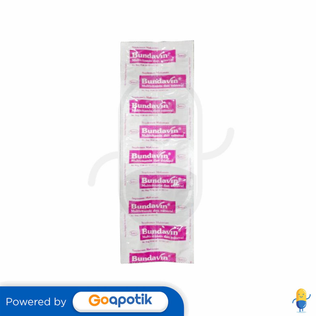 BUNDAVIN Strip 10 Tablet - Bundavin Tablet Multivitamin Ibu Hamil dan Menyusui / Bundapin Tablet / Bundafin Tablet