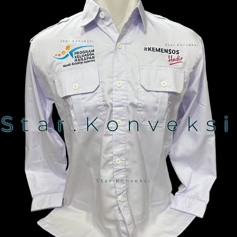 Seragam Kemeja PDH Baju KEMENSOS HADIR PDL KEMENSOS HADIR Lengan Pendek Lengan Panjang Harga Murah B