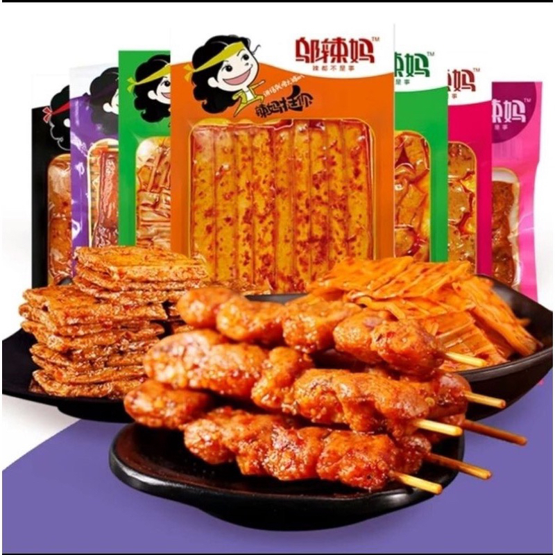 

HALAL Latiao Spicy Gluten Tofu Cemilan Snack Vegetarian Latio Pedas Kulit Tahu