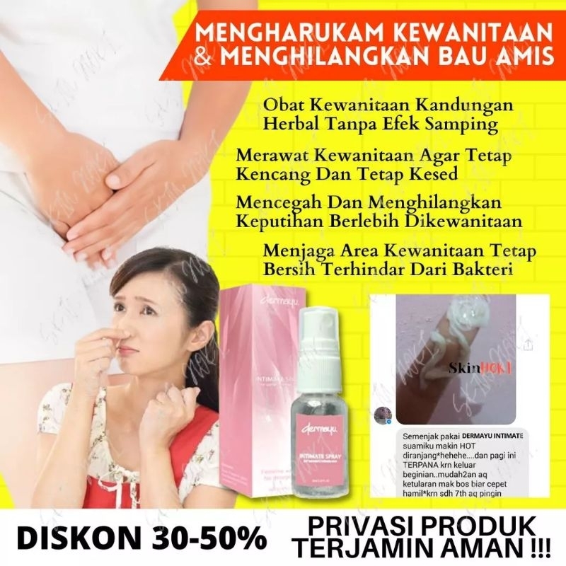 DERMAYU INTIMATE SPRAY 100% ORIGINAL / DERMAYU INTIMATE SPRAY KEWANITAAN ORIGINAL BPOM / Dermayu Intimate Spray 100% Original / Penghilang Keputihan Wanita / Perapat Missv Perempuan