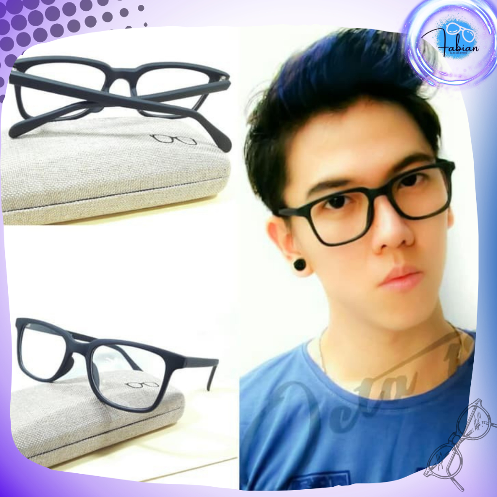 FRAME KACAMATA ANTI RADIASI VINTAGE 75045 HITAM DOFF