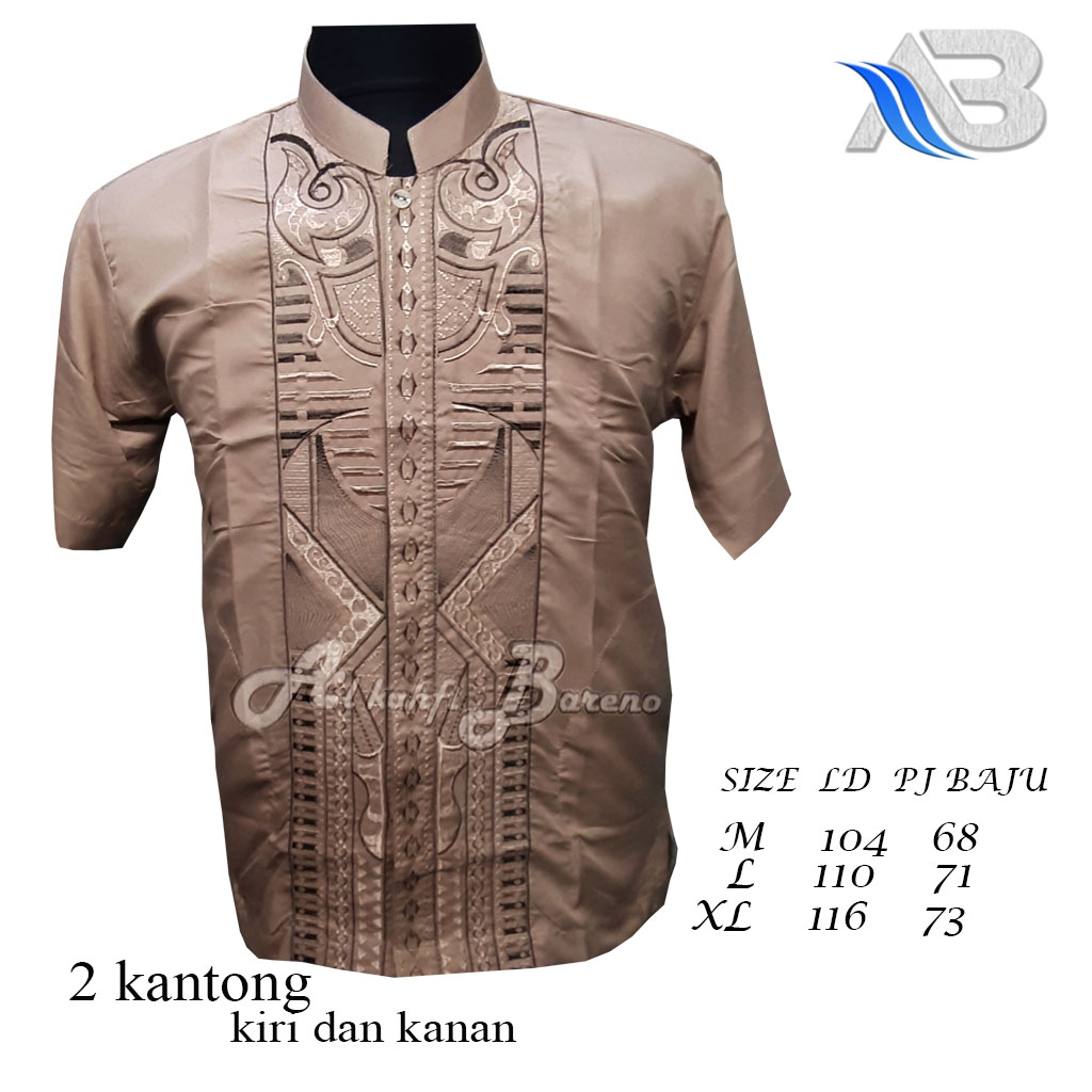 Baju Koko Pria Dewasa Terbaru Lengan pendek Al qadr/AB Al kahfi Bareno Katun COD