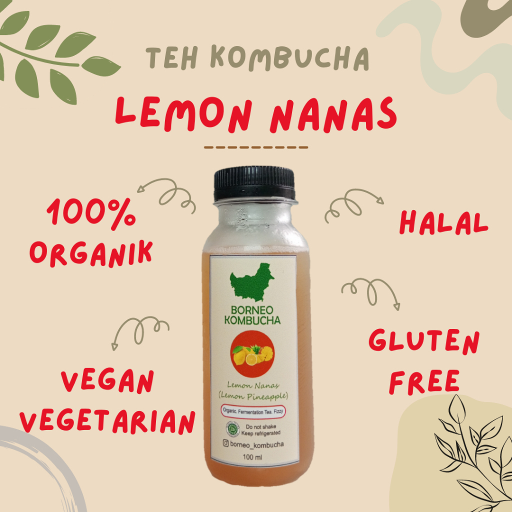 

BORNEO KOMBUCHA LEMON NANAS ORGANIK HALAL 100 mL