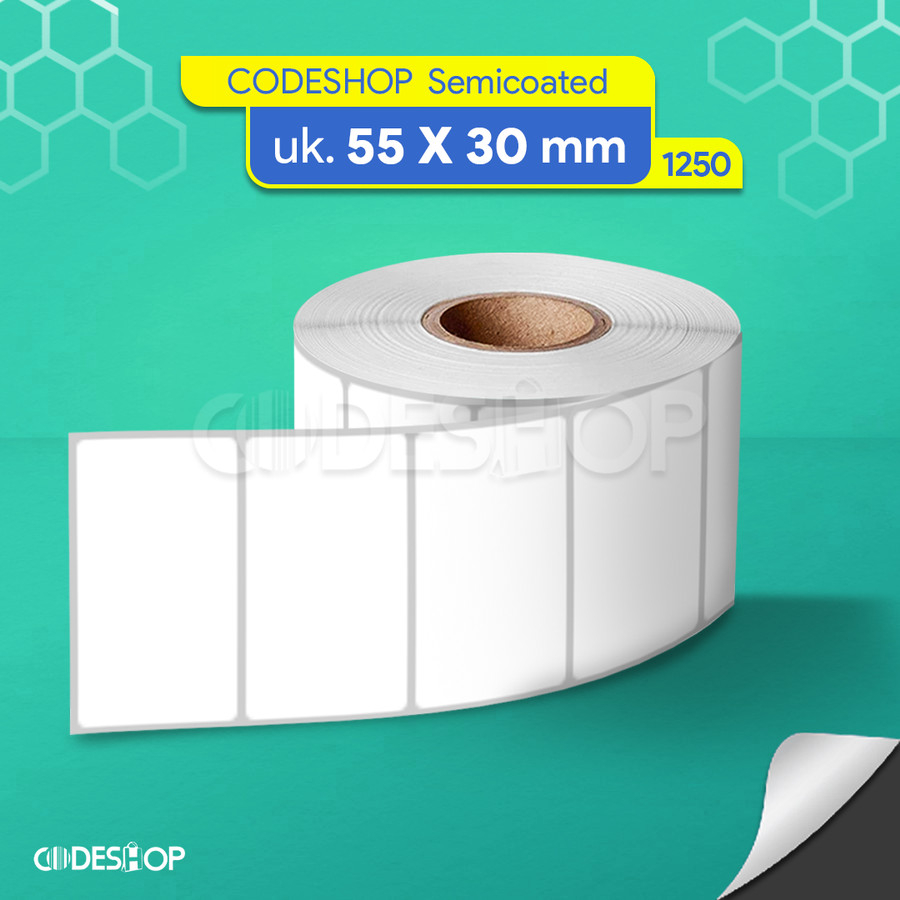 

Stiker Label Semicoat 55 x 30 / 55x30 mm / 55x30mm / 5,5x3 cm 1 Line
