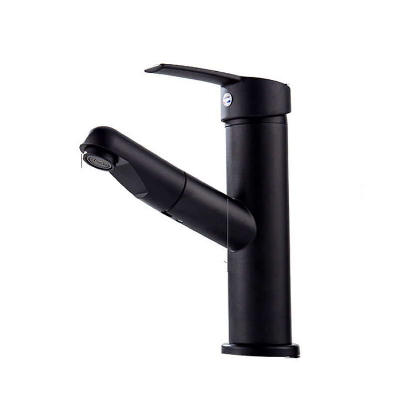 Kran wastafel Panas dingin Hitam Tarik Y23-keran air cuci tangan black matte mixer stainless