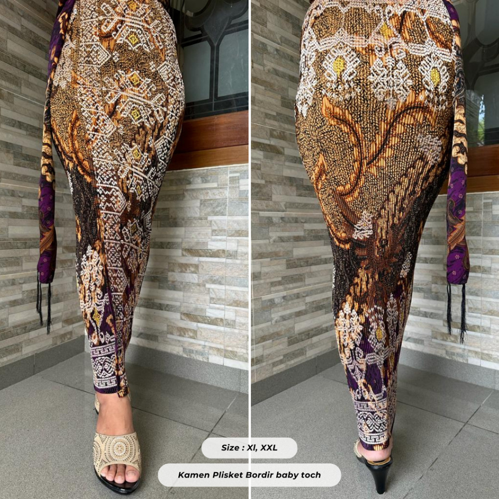 kamen jadi plisket bordir + selendang