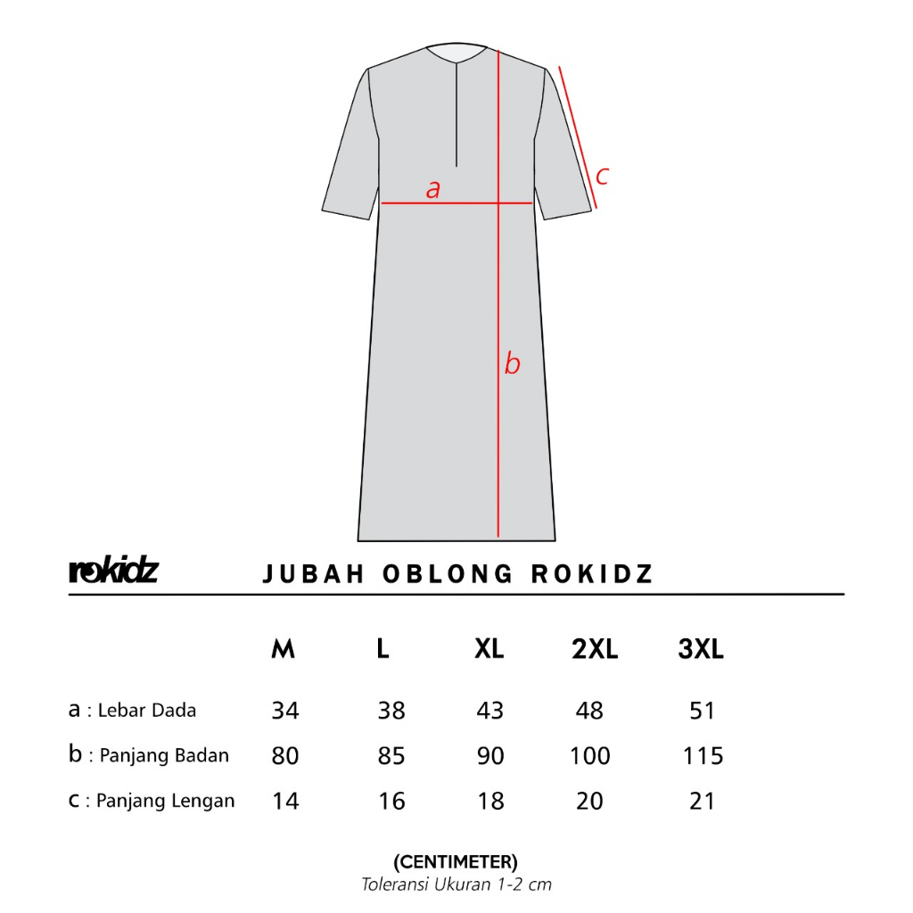 Jubah Oblong ROKIDZ Gamis Jubah Oblong Lengan Pendek Anak Laki-Laki