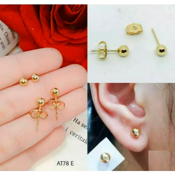 DHIO - Anting tusuk sterling titanium gold