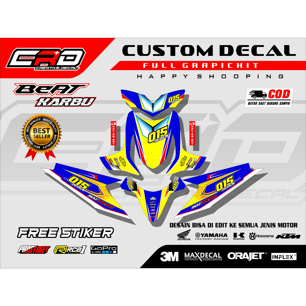 Decal Beat karbu road race Desain Terbaru