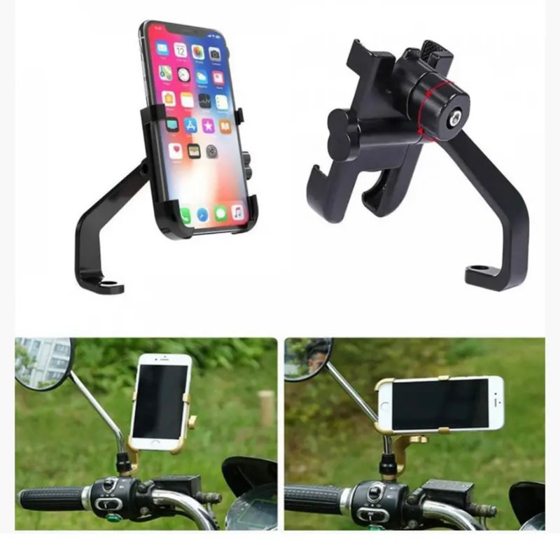 Holder HP/Holder Motor Full Besi Metal Holder Motorcycle 360 Derajat Universal Smartphone Holder Spion Motor