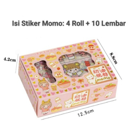 STIKER MOMO WASHI TAPE ROLL - WASHI TAPE ROLL - MASKING STICKER MOMO