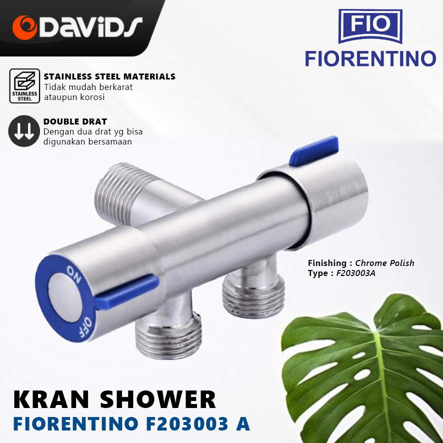 Kran Double 2 Cabang Keran Shower Dobel Sower Mandi Stainless Fiorenti