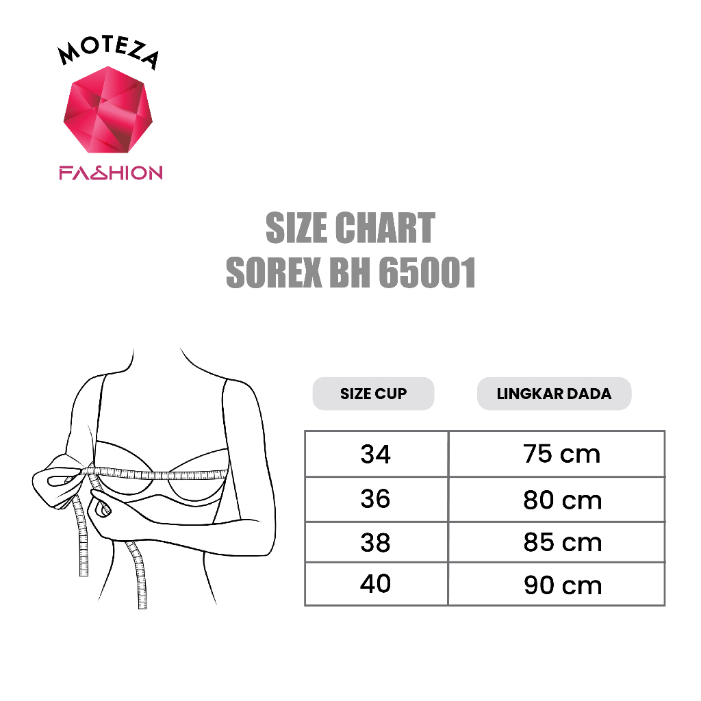 Sorex Bra - BH 65001 - Busa Cup A - B / Tanpa Kawat - Casual Comfort - Uk 34 - 40