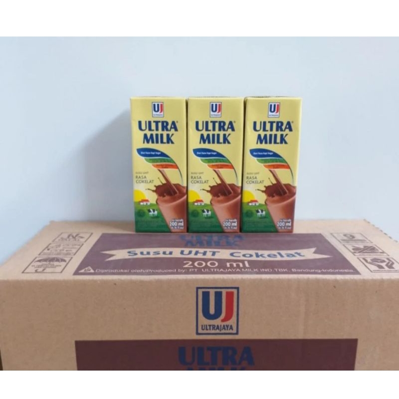 

susu ultra 200ml rasa coklat