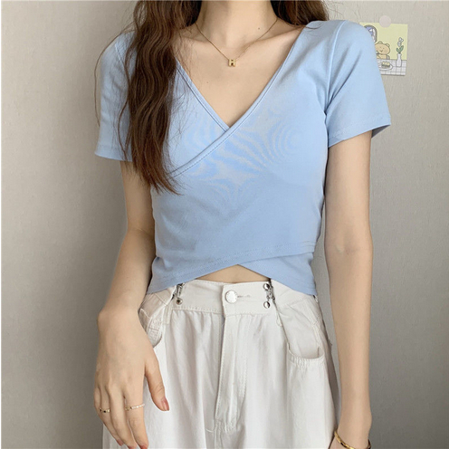 WYP-31 MAUREEN BLOUSE CROPTOP KATUN STRETCH WANITA KOREAN STYLE IMPOR