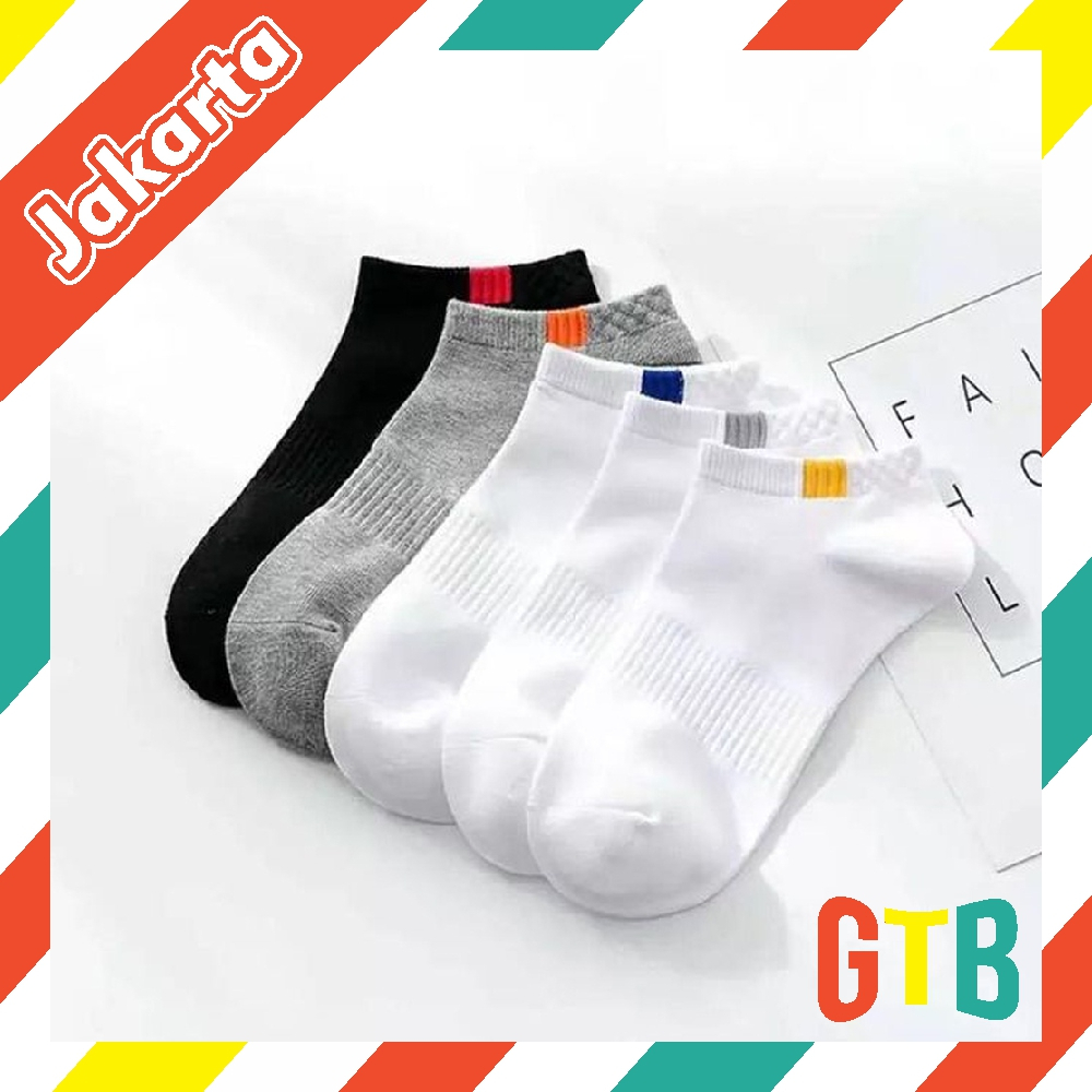 ❤️GTB❤️ Kaos Kaki Polos Emblem Kotak Kaos Kaki List Warna Atas KK148