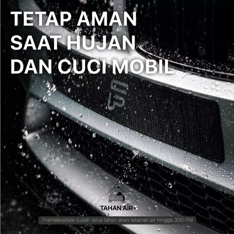 Frameless dudukan plat nomo mobil universal semua mobil pnp ukuran frame panjang 40cm x tinggi 10cm