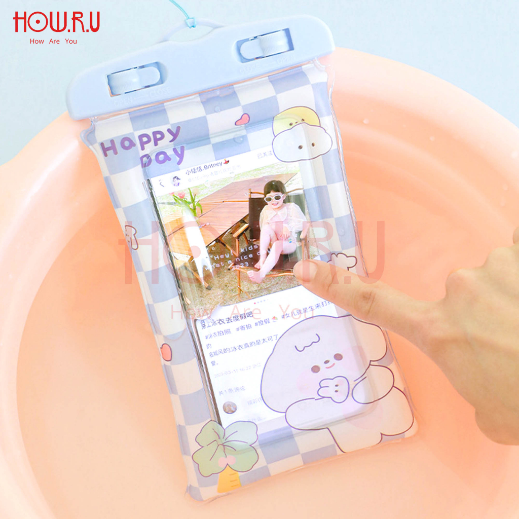 HOW.R.U | Sarung HP anti air lucu / Case pelindung handphone waterproof untuk pool