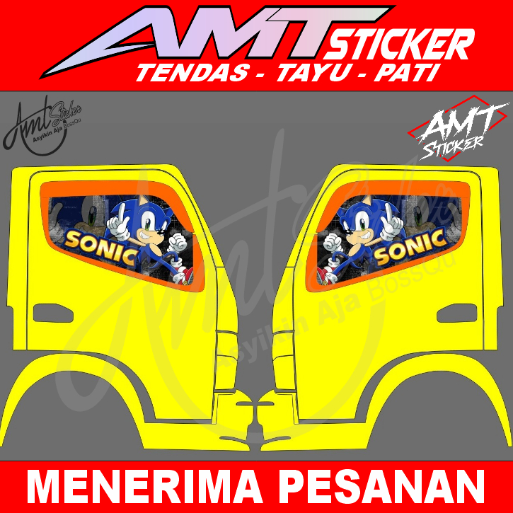 One Way Kaca Samping Truk Canter - Sonic - Stiker One Way - Bisa Custom