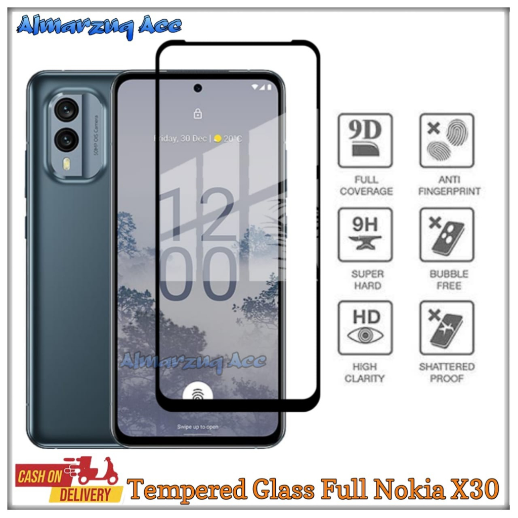 Tempered Glass Full Layar Nokia X30 5G Anti Gores Kaca Pelindung Layar