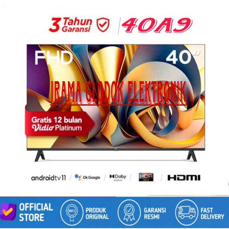 TCL 40 inch Smart LED TV - Android 11.0 - HD - Dolby Audio