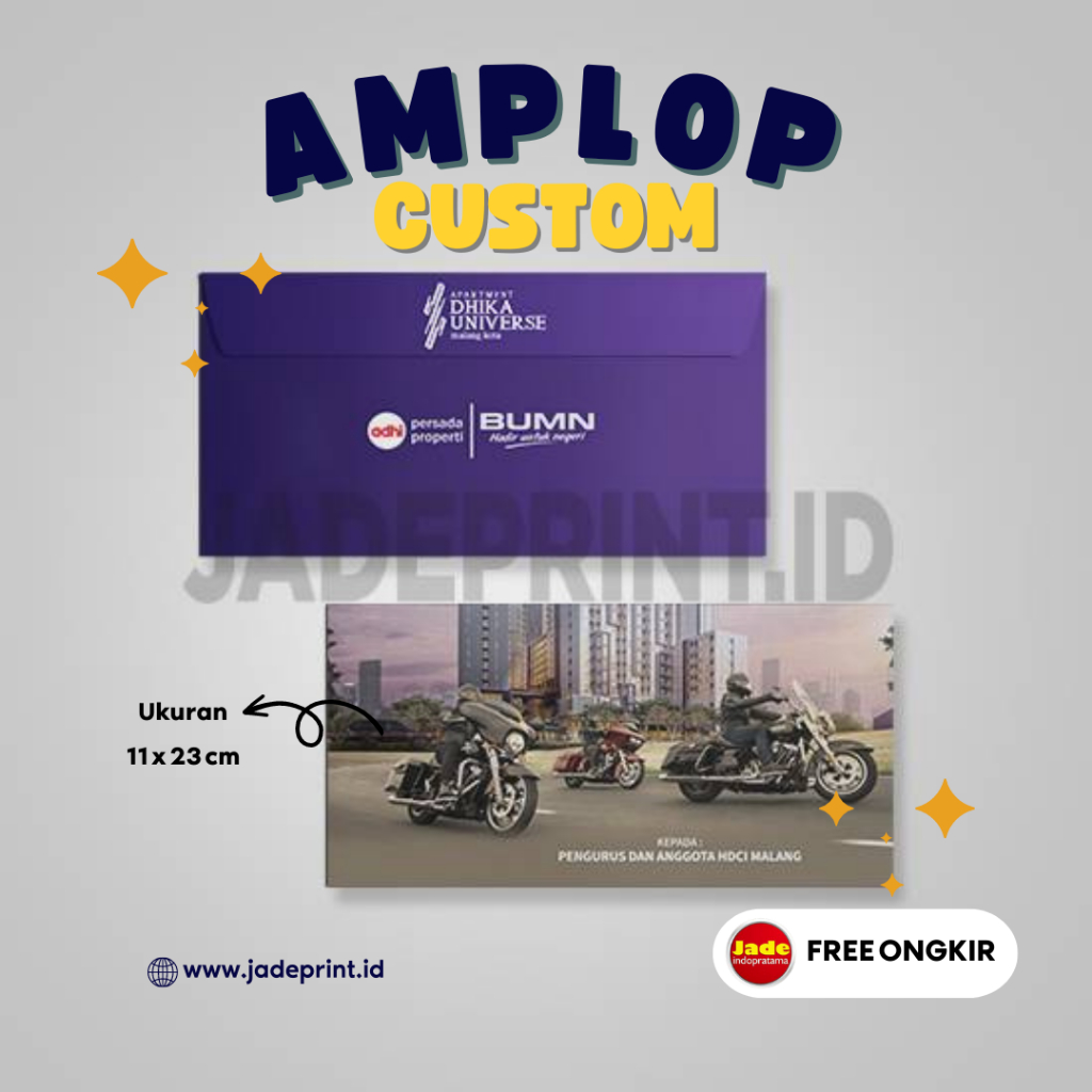 [JADE] Amplop Custom 11 x 23 cm Amplop Custom Foto Amplop Undangan Amplop Kondangan Amplop Perusahaan Amplop Custom Design